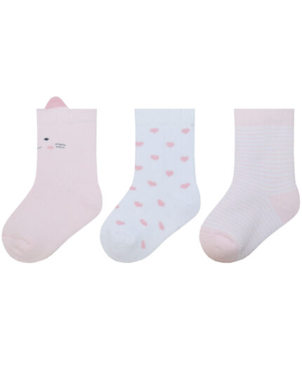 Σετ 3 ζεύγη κάλτσες ροζ